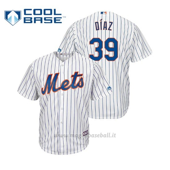 Maglia Baseball Uomo New York Mets Edwin Diaz Cool Base Majestic 1ªBlanco